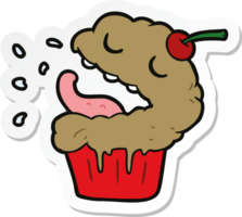 sticker van een cartoon cupcake png