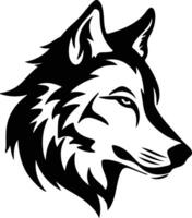 arctic wolf  silhouette portrait vector