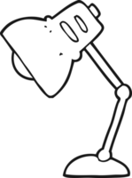 black and white cartoon lamp png