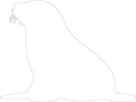 Weddell seal  outline silhouette vector