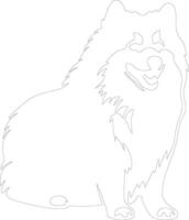 Samoyed  outline silhouette vector