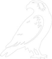 cola roja halcón contorno silueta vector