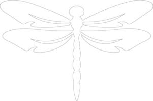 dragonfly outline silhouette vector