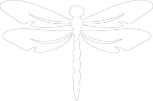 dragonfly outline silhouette vector