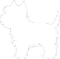 Norwich Terrier  outline silhouette vector