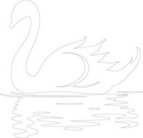 swan    outline silhouette vector