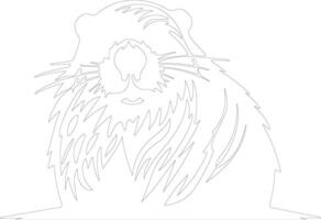 beaver  outline silhouette vector