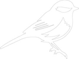 chickadee outline silhouette vector