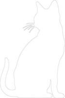 Burmese Cat  outline silhouette vector