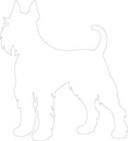Giant Schnauzer  outline silhouette vector