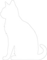 javanés gato contorno silueta vector