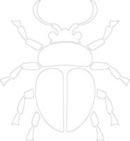 escarabajo contorno silueta vector