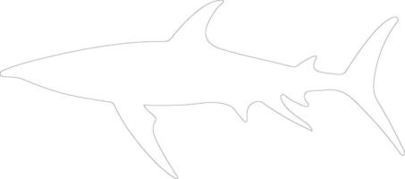 thresher shark   outline silhouette vector