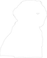Portuguese water dog    outline silhouette vector