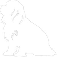 English Toy Spaniel  outline silhouette vector