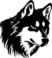 Alaskan Malamute  black silhouette vector