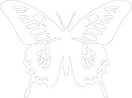 zebra swallowtail butterfly  outline silhouette vector