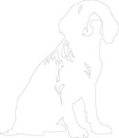 Small Munsterlander Pointer outline silhouette vector