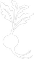 radish outline silhouette vector