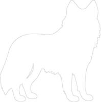 finlandés perro de Pomerania contorno silueta vector