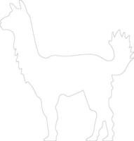 alpaca  outline silhouette vector