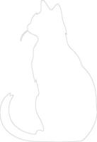 Suphalak Cat outline silhouette vector