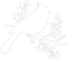 cardinal outline silhouette vector