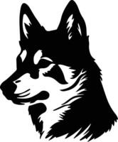 Norwegian Lundehund  silhouette portrait vector