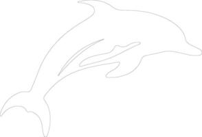 dolphin bottlenose    outline silhouette vector
