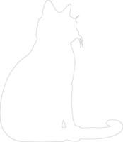 Javanese Cat  outline silhouette vector