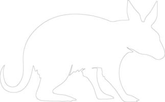 aardvark  outline silhouette vector