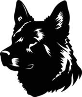 Norwegian Buhund  silhouette portrait vector