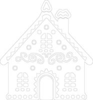 Gingerbread house  outline silhouette vector