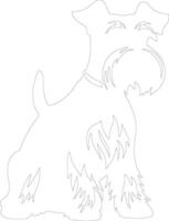 Miniature Schnauzer  outline silhouette vector