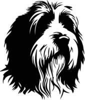 barbado collie silueta retrato vector