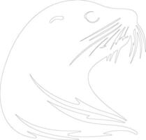 sealion   outline silhouette vector