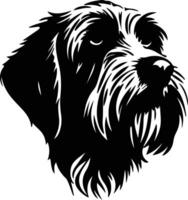 Wirehaired Pointing Griffon  silhouette portrait vector