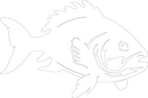 piranha    outline silhouette vector