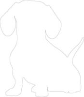 Dachshund outline silhouette vector