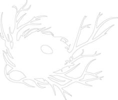 nest  outline silhouette vector