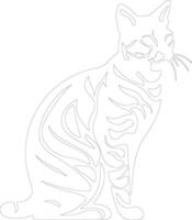 Bengala gato contorno silueta vector