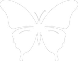 Ulysses butterfly  outline silhouette vector