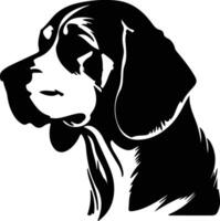 beagle silhouette portrait vector