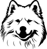 Samoyedo silueta retrato vector