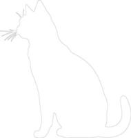 Australian Mist Cat outline silhouette vector