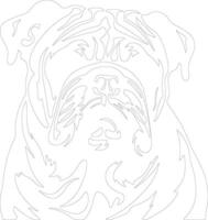 English Bulldog  outline silhouette vector