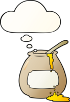 cartoon honey pot and thought bubble in smooth gradient style png