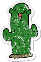 pegatina angustiada de un cactus de dibujos animados png