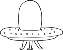 black and white cartoon spaceship png