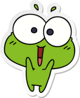 Aufkleber Cartoon kawaii aufgeregter süßer Frosch png